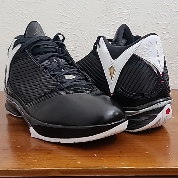 Air Jordan 2009 OG 2K9 Black White Tuxedo Vintage Mens Sneakers 343084-062 Sz 12